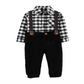 Conjunto de macacão Carter's Boy's Infantil Buffalo Check com botões, preto, tamanho 3MOS