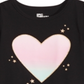 Camiseta infantil feminina Epic Threads com estampa de coração ombré, preta, tamanho 3T
