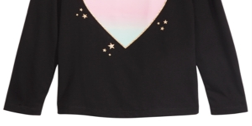 Camiseta infantil feminina Epic Threads com estampa de coração ombré, preta, tamanho 3T