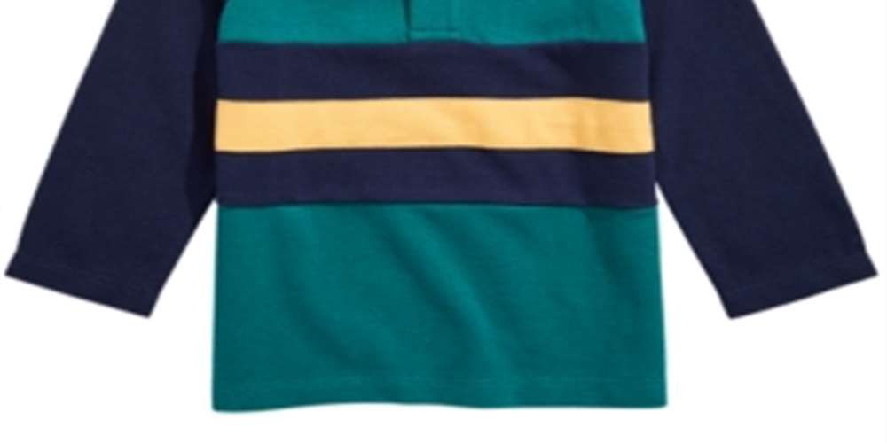Camisa polo de algodão com blocos de cores para meninos First Impressions, verde, tamanho 24 MOS