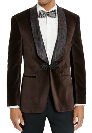 Tallia Jaqueta de Veludo Masculina Marrom Tamanho XX-Grande