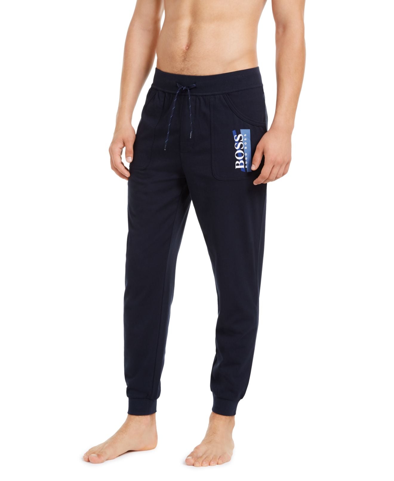 Calça de pijama masculina Hugo Boss Authentic azul marinho tamanho G