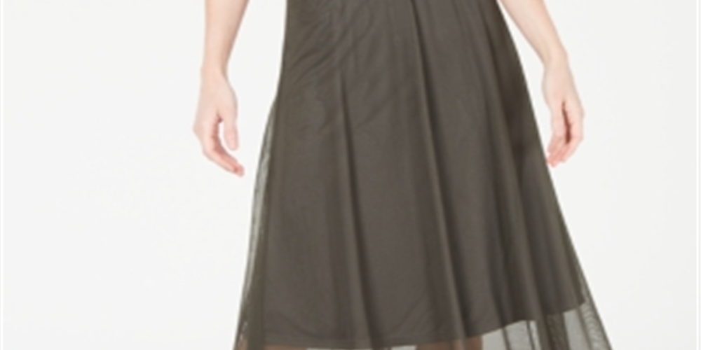 Saia midi evasê Alfani feminina verde tamanho extragrande