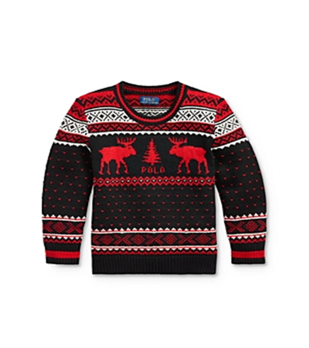 Suéter Ralph Lauren Little Boy's Rena Mistura de Lã Preto Tamanho 6