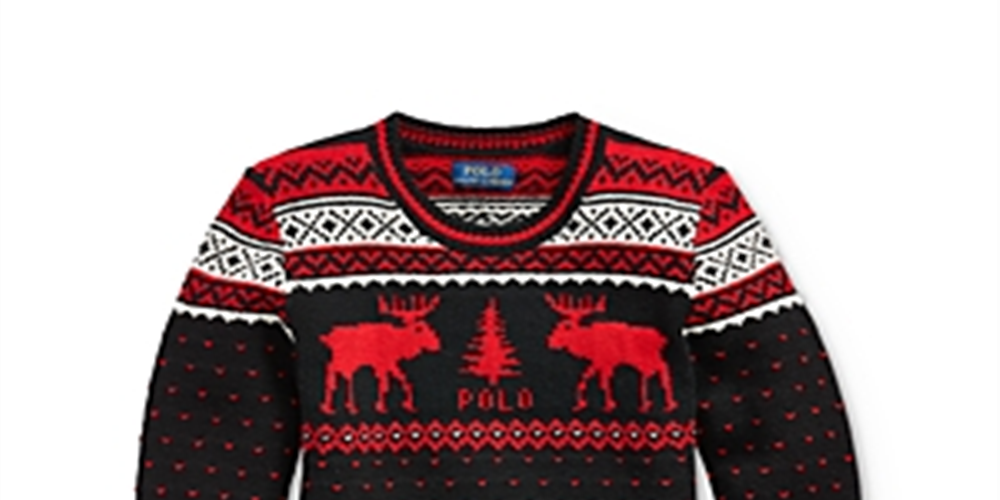 Suéter Ralph Lauren Little Boy's Rena Mistura de Lã Preto Tamanho 6