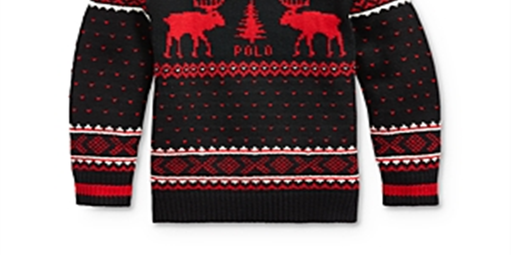 Suéter Ralph Lauren Little Boy's Rena Mistura de Lã Preto Tamanho 6