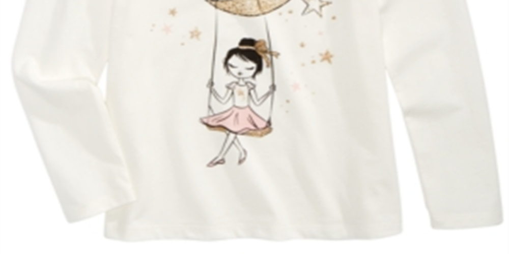Camiseta infantil estampada com lua da Epic Threads, tamanho 5, branca