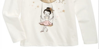 Epic Threads Little Girl's Moon Print T-Shirt White Size 5