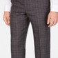 Calça de terno xadrez elástica para airsoft masculina Michael Kors Classic Regular Fit marrom tamanho 34x34