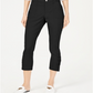 Calça curta feminina INC International Concepts com bainha franzida, preta, tamanho 8, pequena