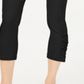 Calça curta feminina INC International Concepts com bainha franzida, preta, tamanho 8, pequena