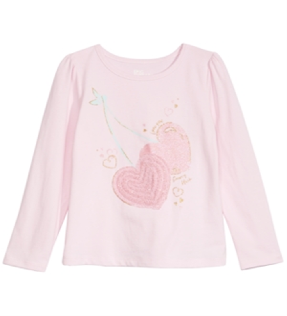 Camiseta infantil Epic Threads com corações de cereja rosa tamanho 6X