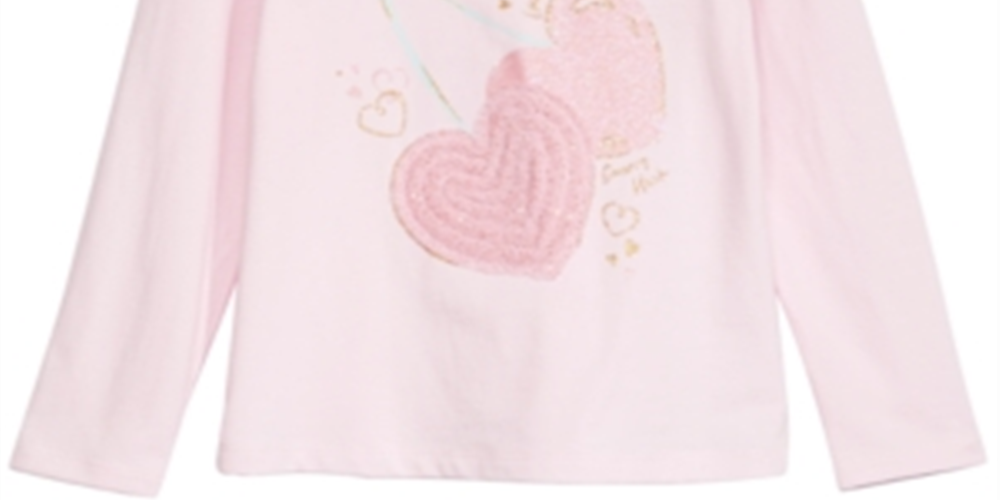 Camiseta infantil Epic Threads com corações de cereja rosa tamanho 6X