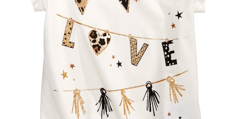 Camiseta Epic Threads Little Girls Love Flags Branca Tamanho 6