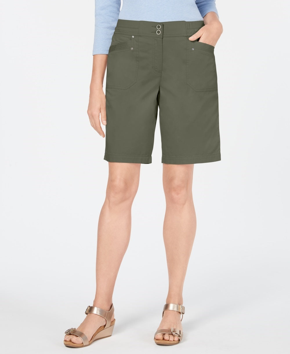 Shorts Karen Scott Petite Skimmer Feminino Verde Tamanho 8 P