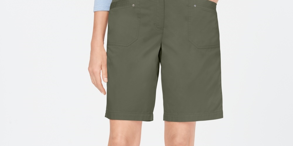 Shorts Karen Scott Petite Skimmer Feminino Verde Tamanho 8 P