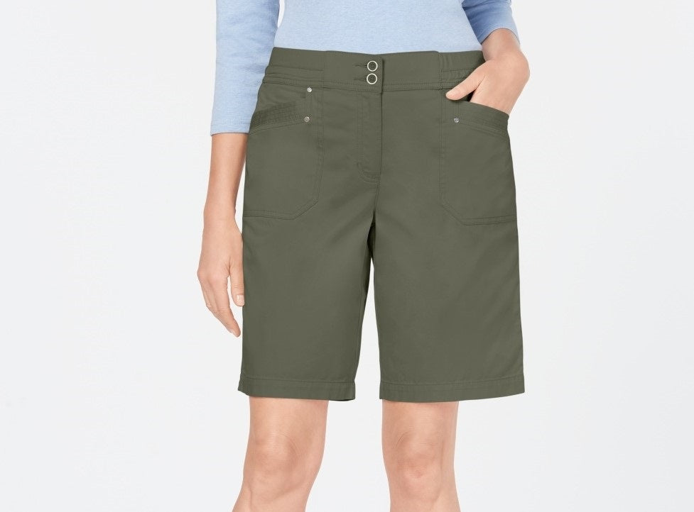 Shorts Karen Scott Petite Skimmer Feminino Verde Tamanho 8 P