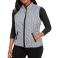 Colete esportivo feminino Karen Scott Houndstooth Puffer preto tamanho X-S