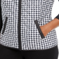 Colete esportivo feminino Karen Scott Houndstooth Puffer preto tamanho X-S