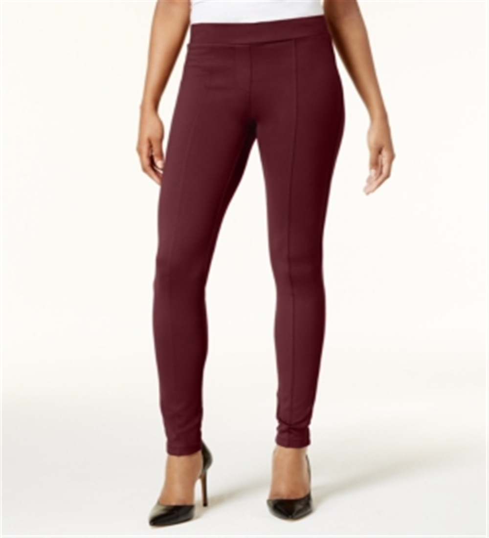 Leggings femininas de malha ponte com costura frontal estilo &amp; co, roxas, tamanho pequeno G