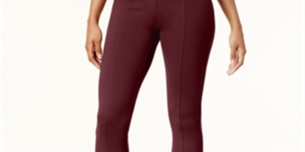 Leggings femininas de malha ponte com costura frontal estilo &amp; co, roxas, tamanho pequeno G