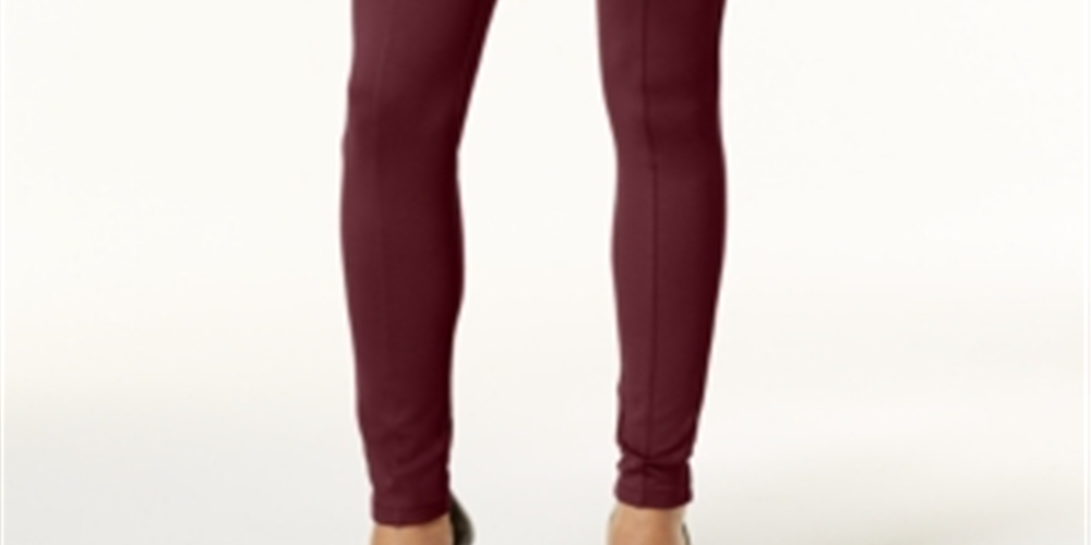 Leggings femininas de malha ponte com costura frontal estilo &amp; co, roxas, tamanho pequeno G