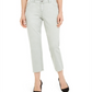 Calça jeans feminina com bainha desfiada e perna reta, tamanho 2, verde, da INC International Concepts