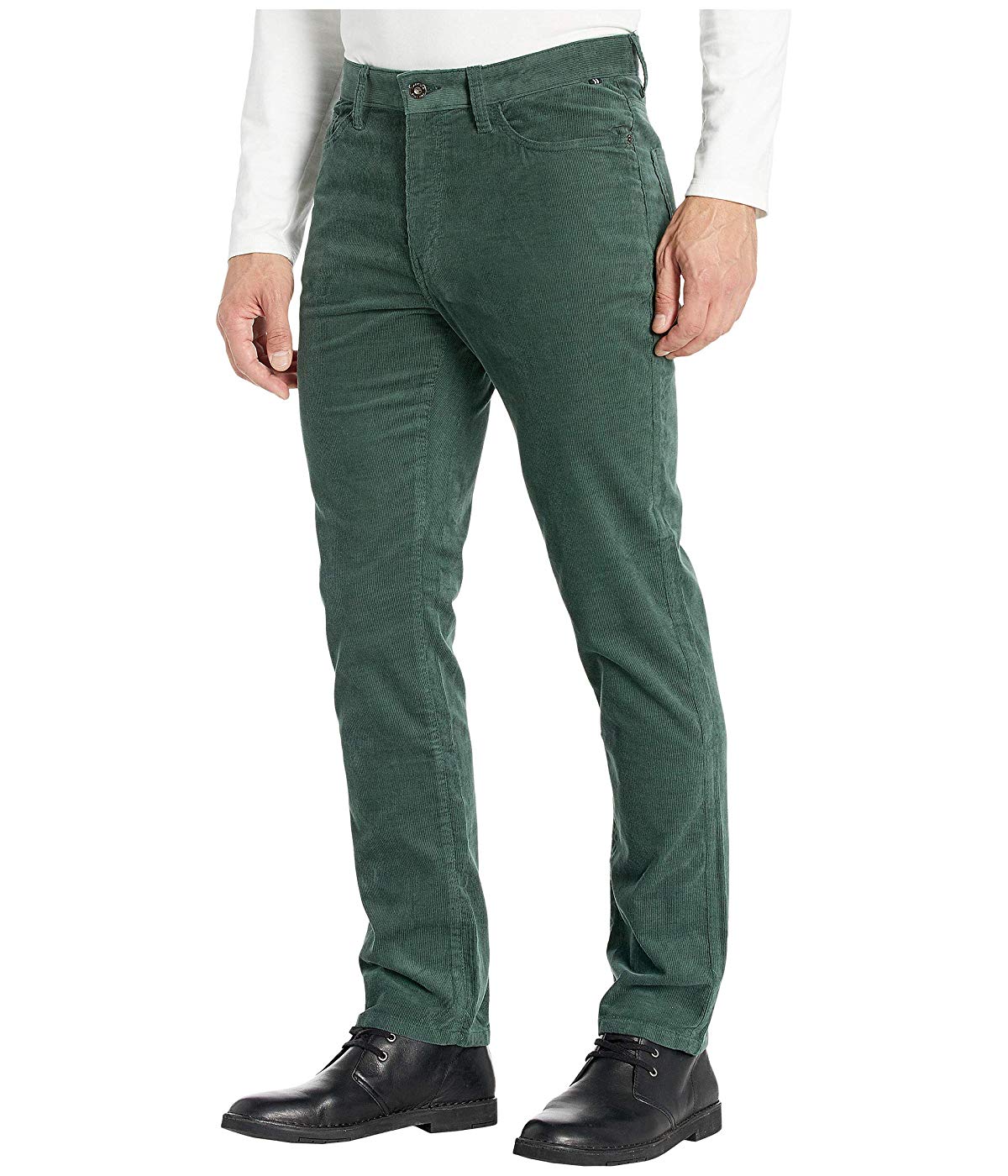 Calça de veludo cotelê masculina Nautica Classic Fit com perna reta, verde, tamanho 40x30