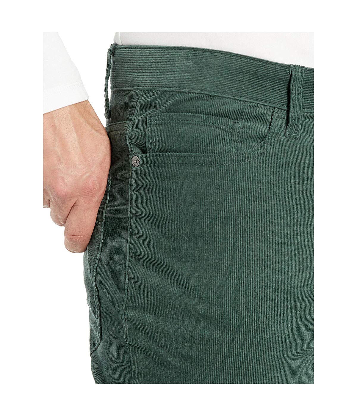 Calça de veludo cotelê masculina Nautica Classic Fit com perna reta, verde, tamanho 40x30
