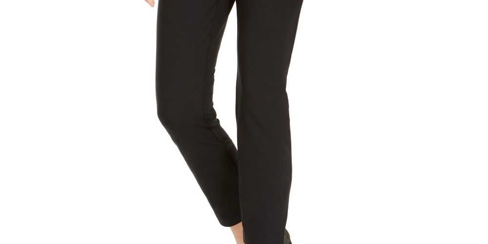 Calça skinny feminina com zíper lateral da INC International Concepts, preta, tamanho 4, pequena