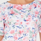 Karen Scott Blusa feminina estampada com decote canoa e estampa floral branca tamanho pequeno P/M