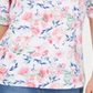 Karen Scott Blusa feminina estampada com decote canoa e estampa floral branca tamanho pequeno P/M