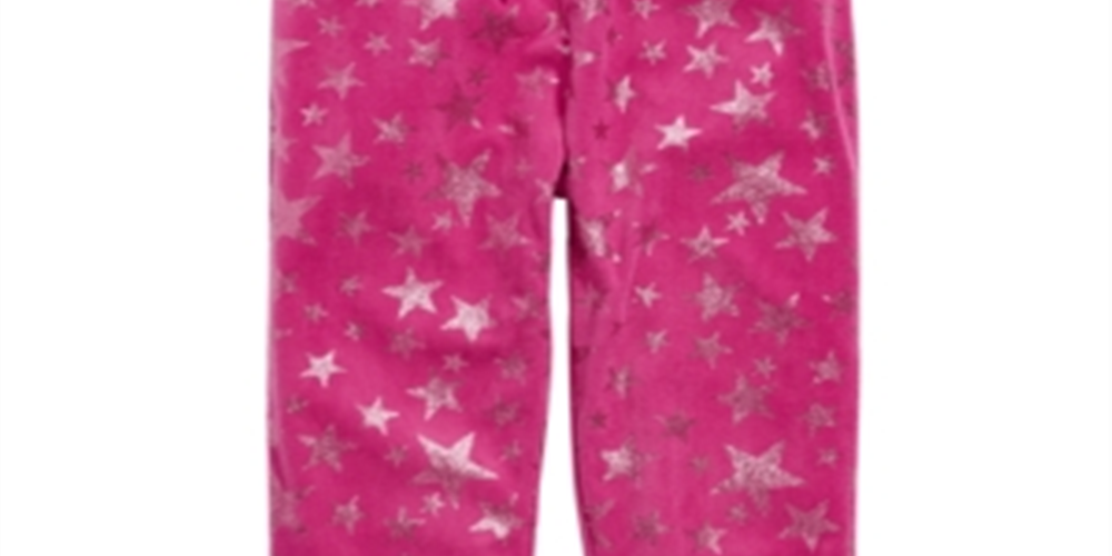 Calça de pijama de veludo com estampa de estrela Max &amp; Olivia Little &amp; Big Girl's, rosa, tamanho pequeno