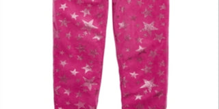 Calça de pijama de veludo com estampa de estrela Max &amp; Olivia Little &amp; Big Girl's, rosa, tamanho pequeno
