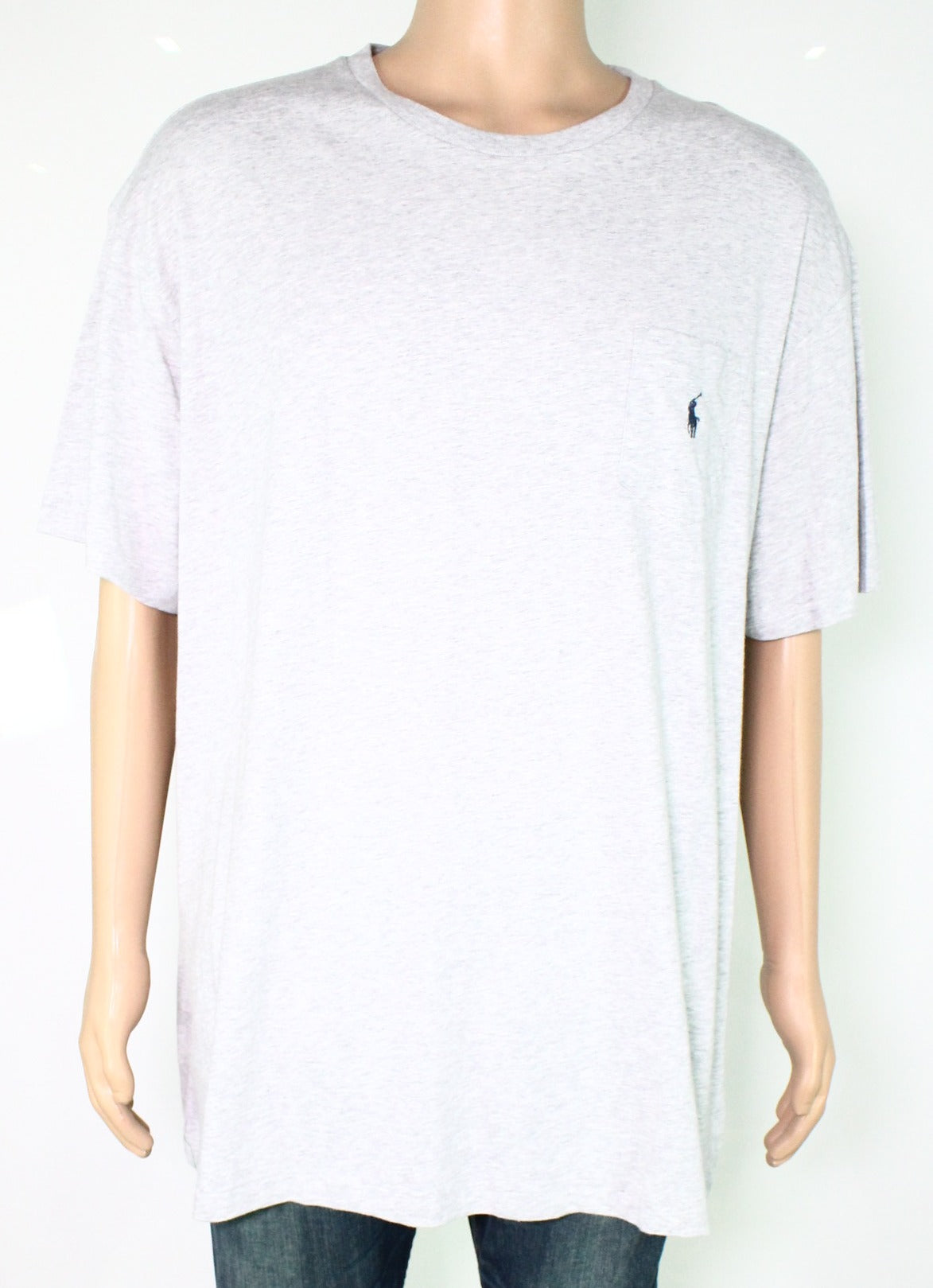 Camiseta Ralph Lauren Masculina Heather Pocket Crew Tee Cinza Tamanho P
