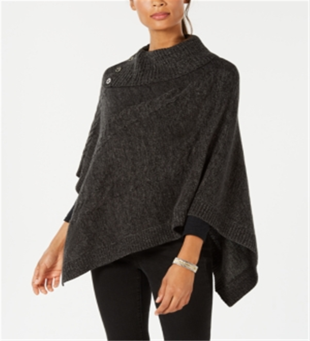 Poncho envelope feminino Karen Scott, preto, tamanho pequeno