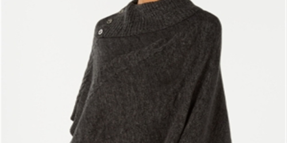 Poncho envelope feminino Karen Scott, preto, tamanho pequeno