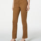 Calça jeans feminina Charter Club Petite Lexington reta marrom tamanho 16P