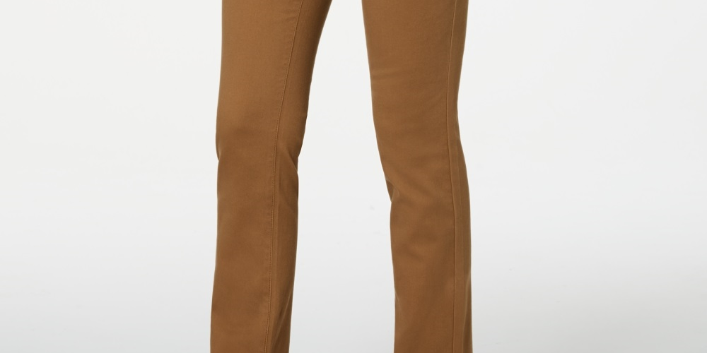 Calça jeans feminina Charter Club Petite Lexington reta marrom tamanho 16P