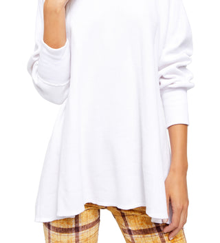 Blusa térmica feminina Amelia da Free People, branca, tamanho X-S