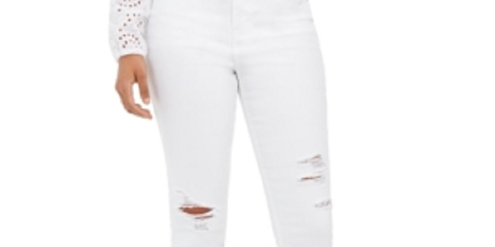 Calça jeans skinny feminina Style &amp; Co, branca, tamanho 16