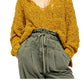 Suéter feminino Free People Sunday Shore de algodão misto, verde, tamanho X-S