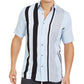 Camisa listrada estilo bowler regular fit Alfani masculina, azul, tamanho grande