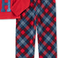 Conjunto de pijama xadrez Tommy Hilfiger para bebês meninas pequenas e grandes, 2 peças, vermelho brilhante, tamanho 16