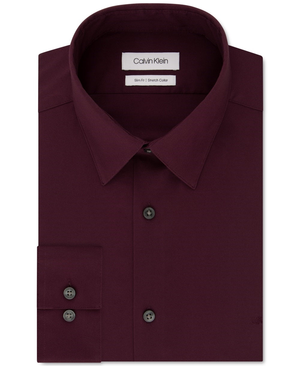 Camisa social Calvin Klein masculina slim fit com gola flexível elástica vermelha tamanho 34-35