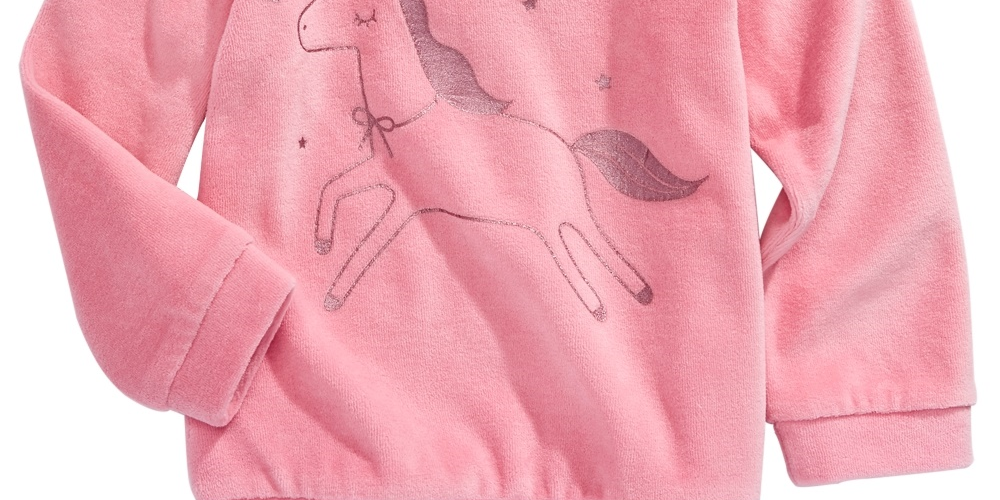 Primeiras Impressões Bebê Meninas Unicórnio Estampa Veludo Top Rosa Tamanho 6-9M