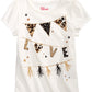 Camiseta infantil Epic Threads Love Flags para meninas, tamanho 4T, branca