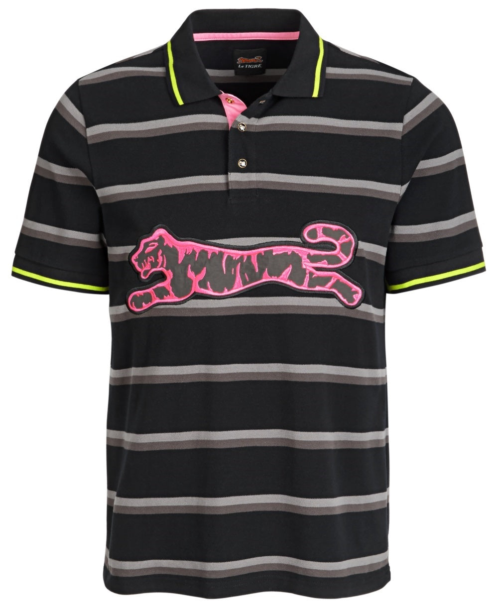 Camisa polo masculina Le Tigre Ellison Logo rosa tamanho médio
