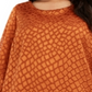 Blusa texturizada Alfani feminina com mangas de anjo, gengibre e cobre, tamanho 0X