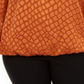 Blusa texturizada Alfani feminina com mangas de anjo, gengibre e cobre, tamanho 0X